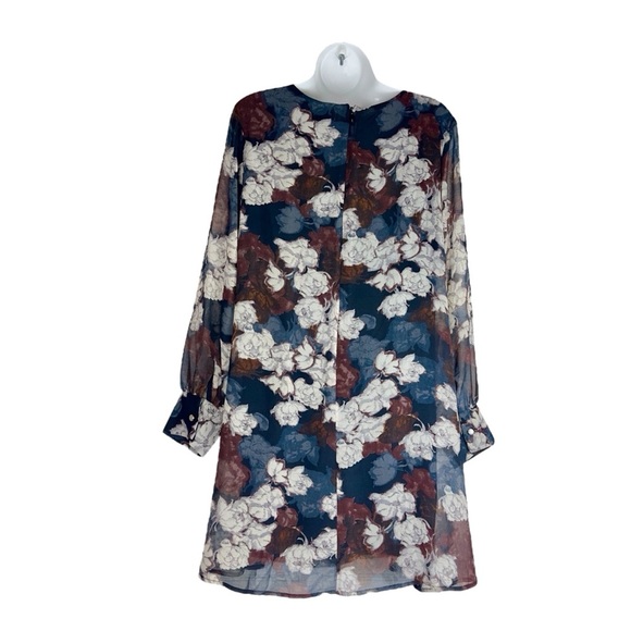 Simply Noelle Floral Sheer Lined Swing Dress Small Medium - Picture 3 of 12